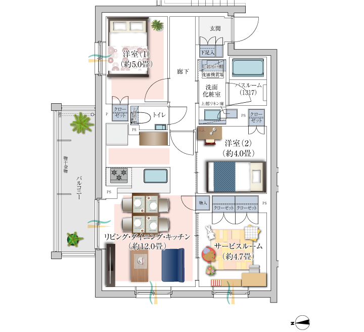 A TYPE 家具配置イメージ