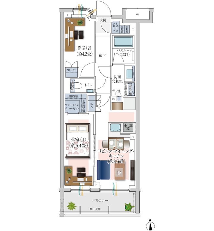 C TYPE 家具配置イメージ