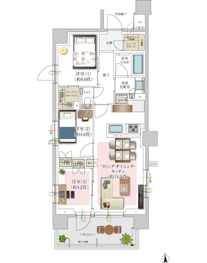 A TYPE 家具配置イメージ