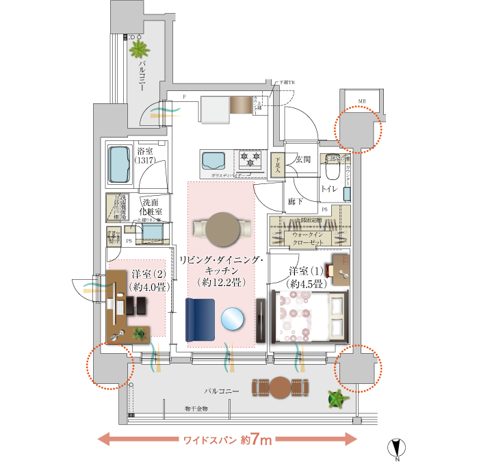 C TYPE 家具配置イメージ