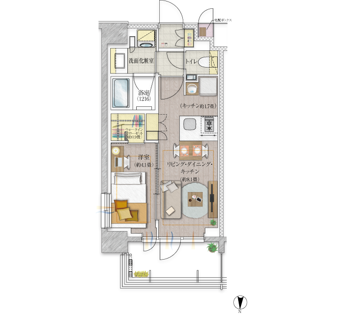 C TYPE 家具配置イメージ