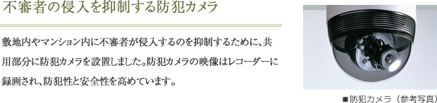 不審者の侵入を抑制する防犯カメラ