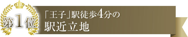 「王子」駅徒歩4分の駅近立地