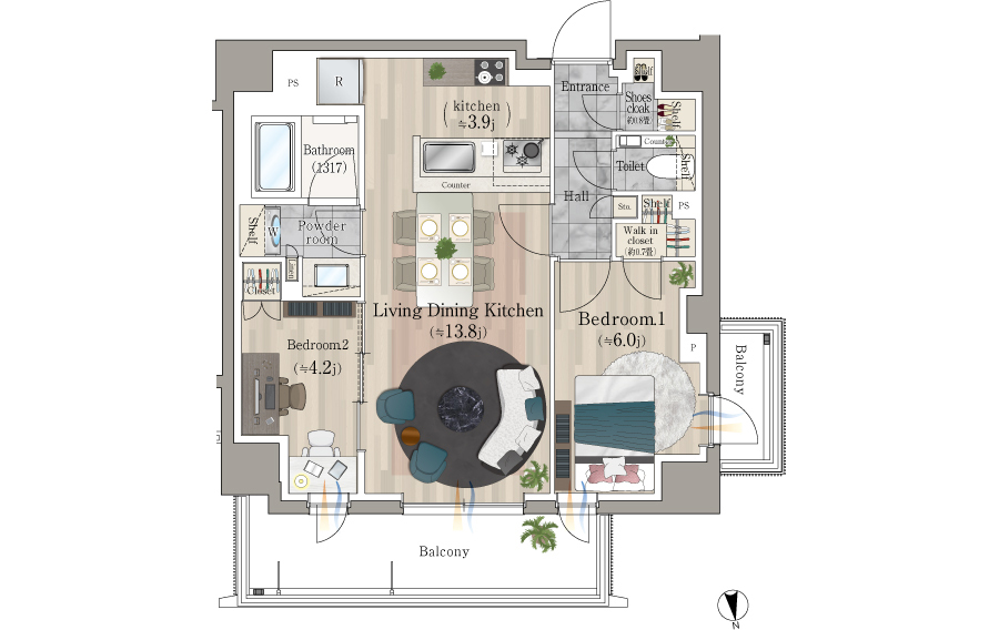 ETYPE 家具配置イメージ