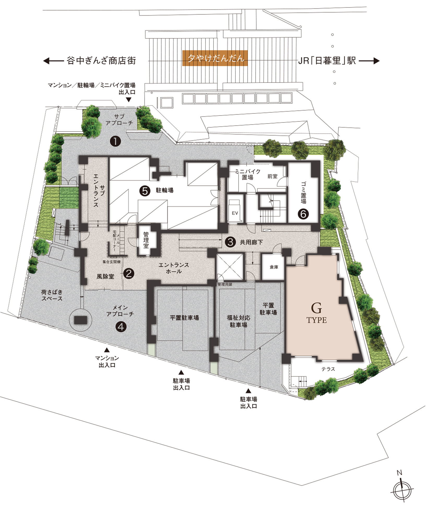 敷地配置1階平面概念図